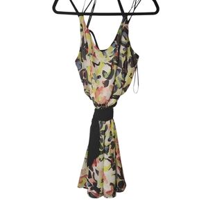 Thalia Sodi Antigua Women's Multicolor Belted Strappy Back Dress Size L